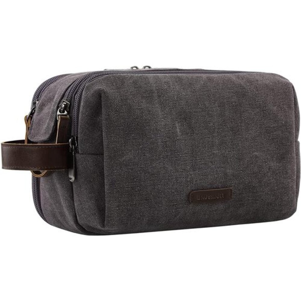 Toiletry Bag for Men, Canvas Travel Toiletry Organizer Dopp Kit Water-resistant